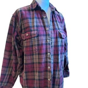 Field & Stream Plaid Flannel Button Up Shirt Jacket Overshirt